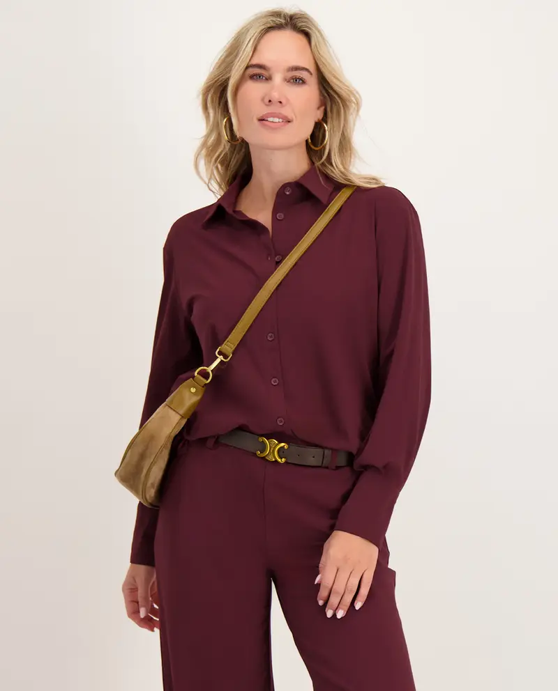 Blouse Travel + | Deep Burgundy