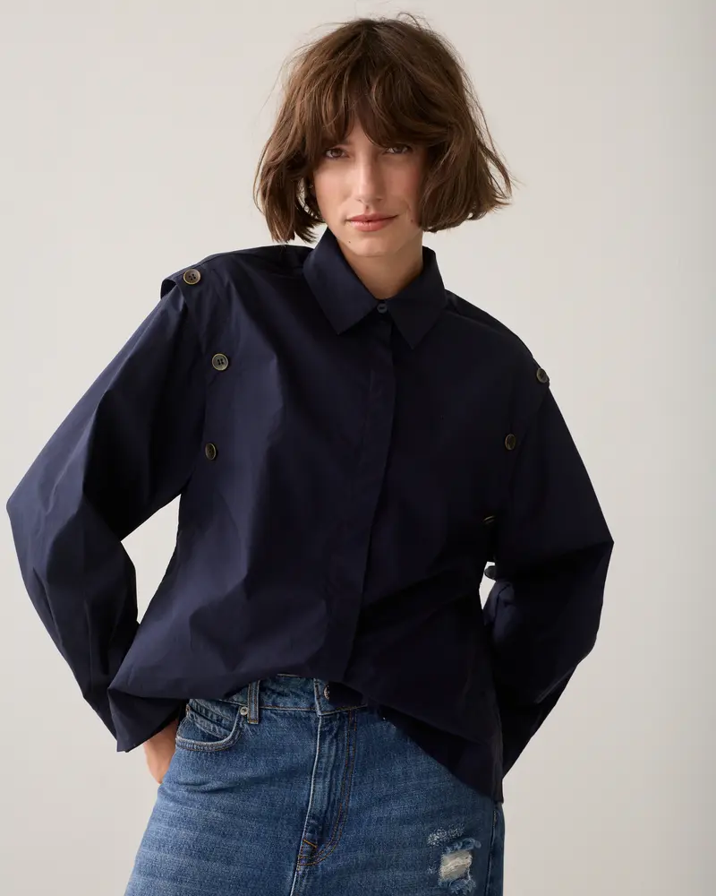 Blouse van crispy poplin