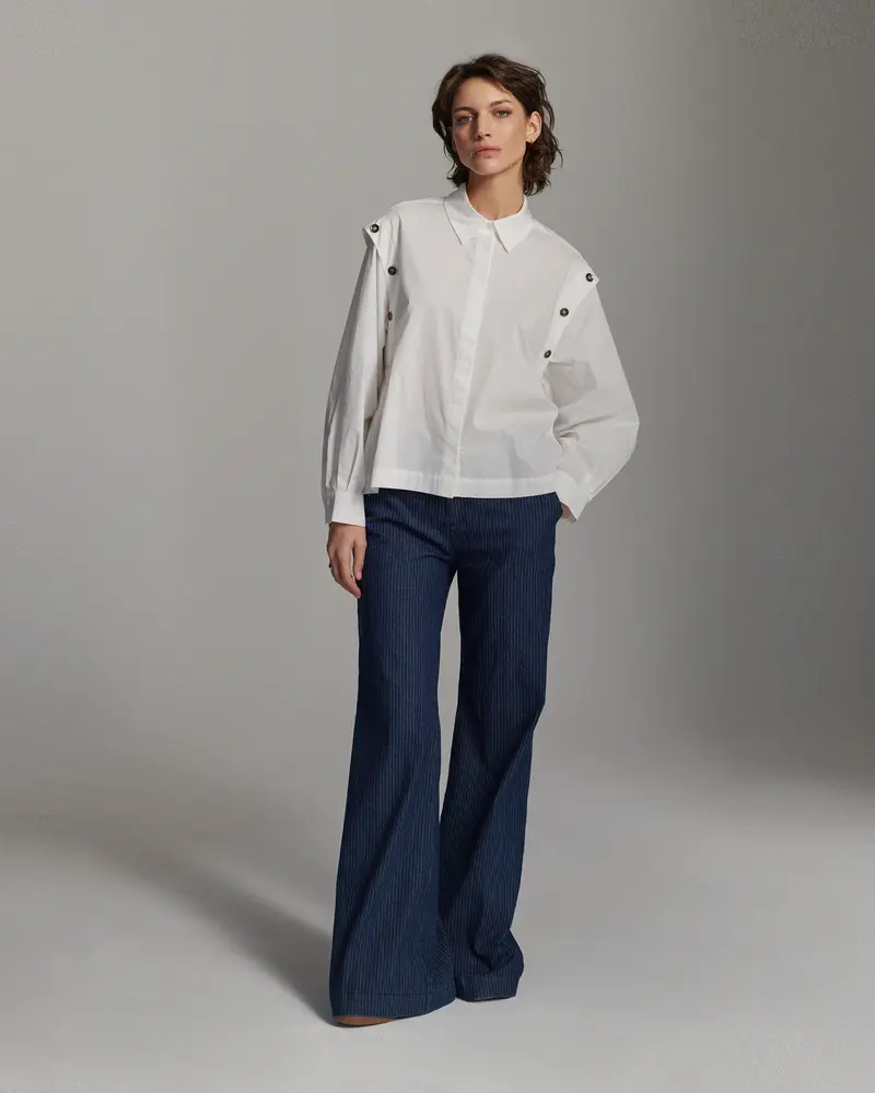 Blouse van crispy poplin