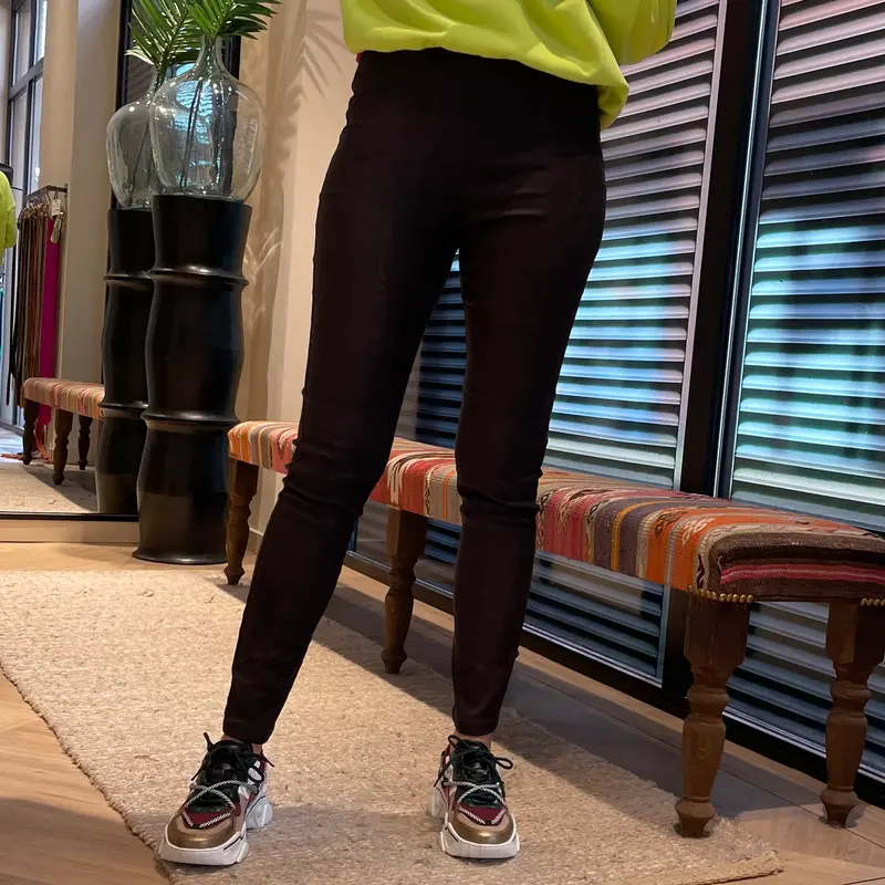 Blue Fire Donna Skinny Suedine Donkergrijs