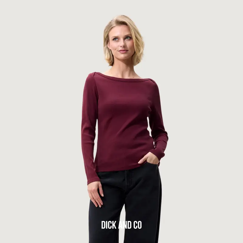 Boatneck rib long sleeve