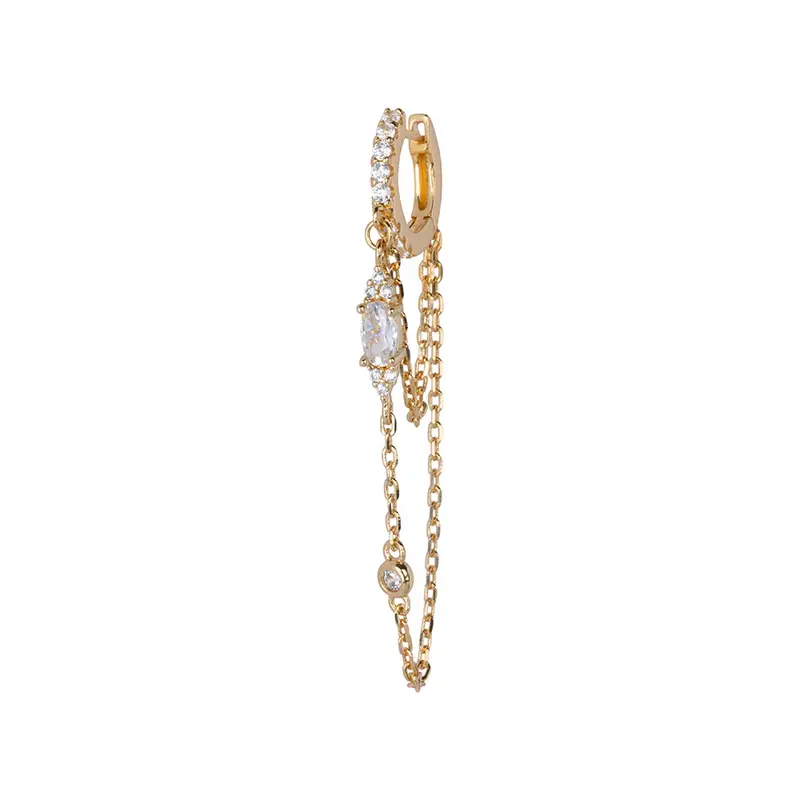 Bobby Rose Strass white oval oorbel