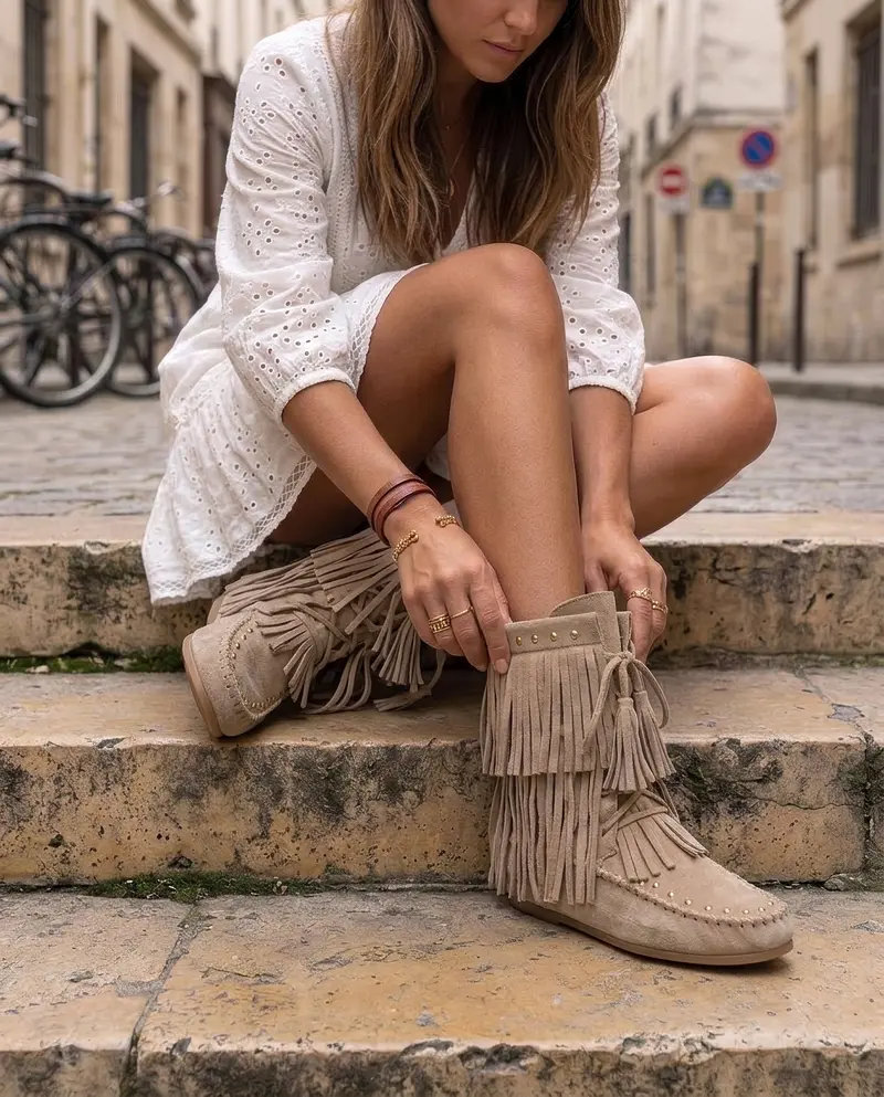 Bohemian Khaki Boots