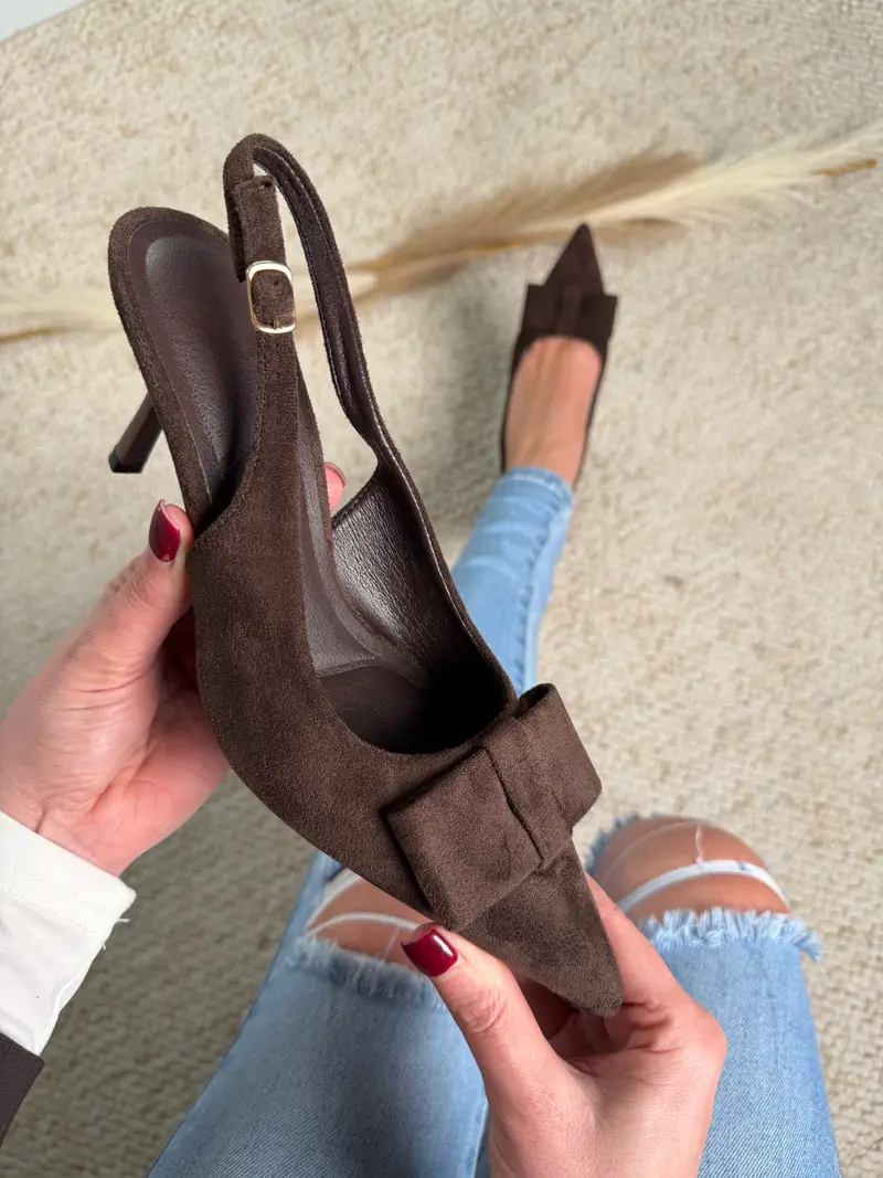 Bow Brown Heels