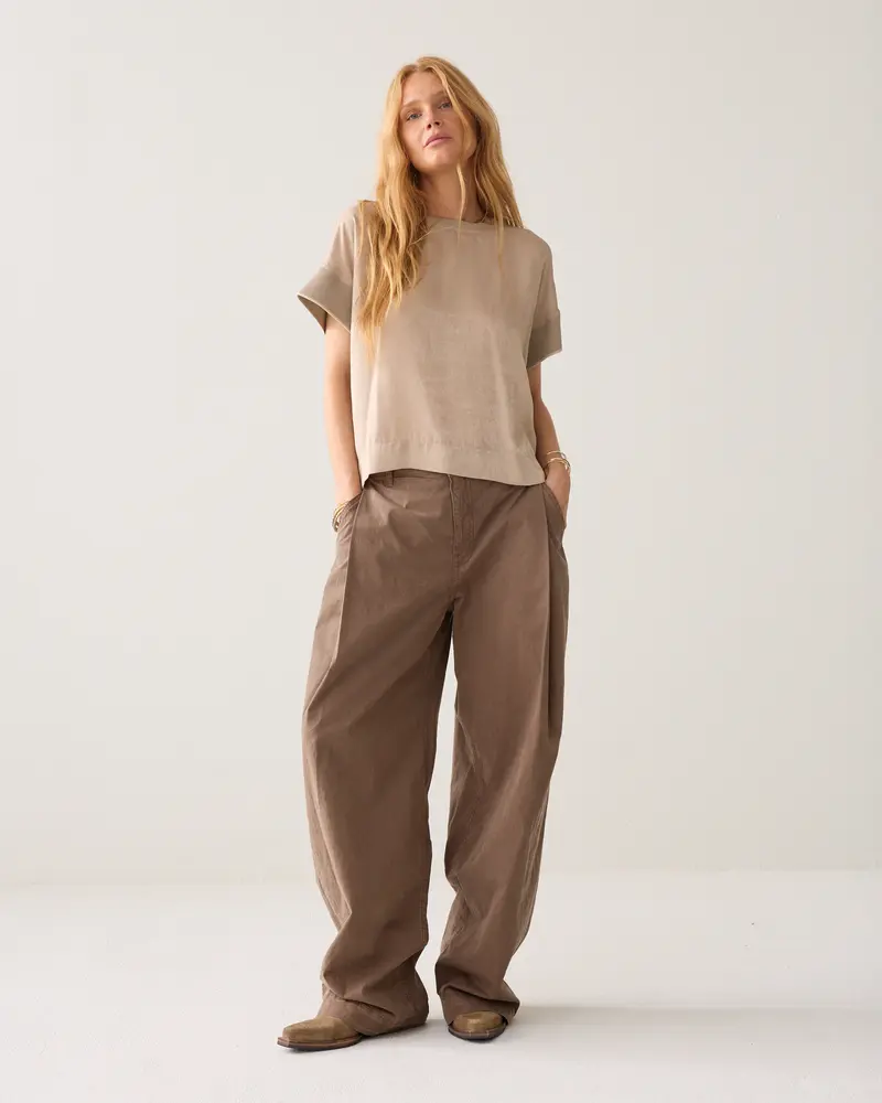 Boxy top satin mix