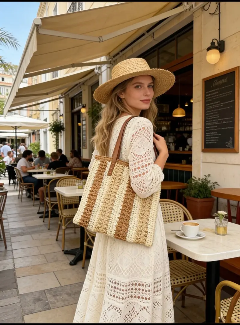 Braided beach bag