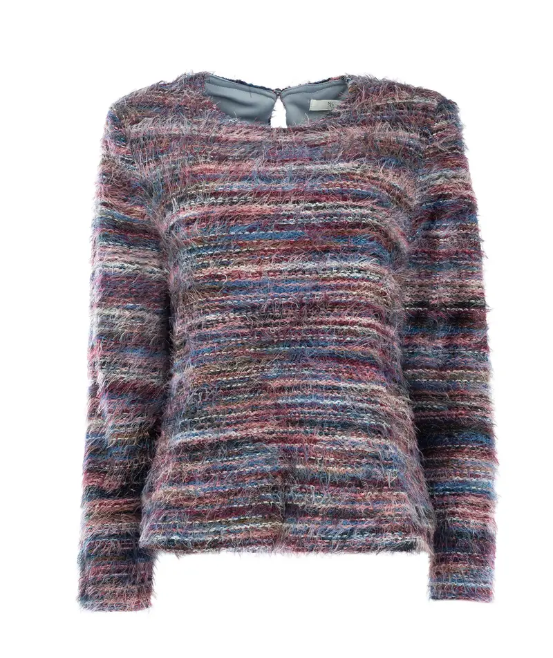 Brampton LS-RMJ Multicolor Hairy Knit | Multi Blue
