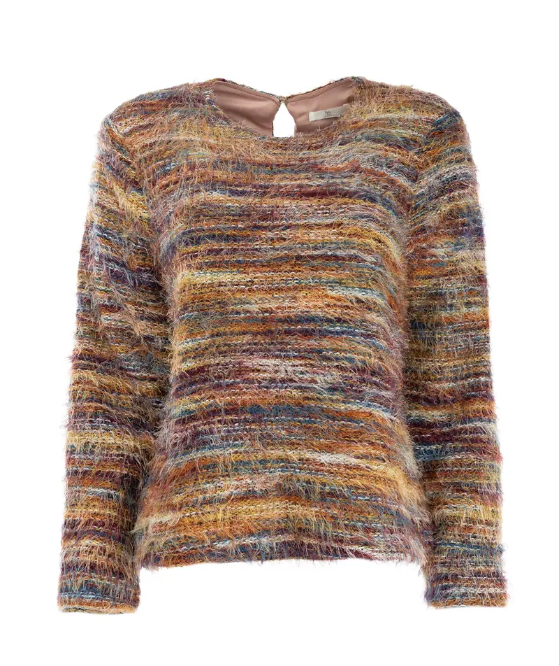 Brampton LS-RMJ Multicolor Hairy Knit | Multi Bordeaux