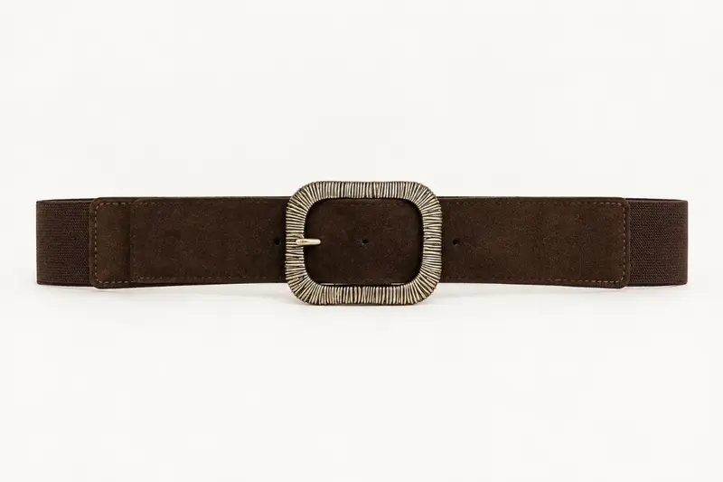 Brede riem suede met gesp