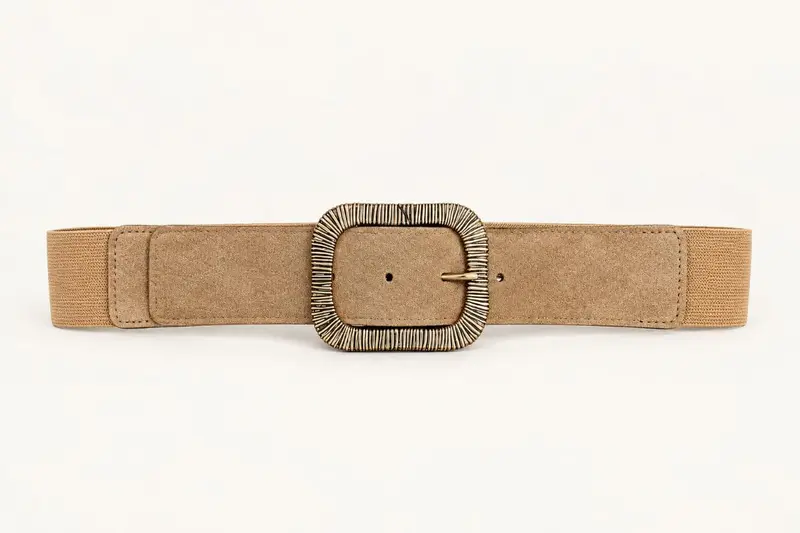 Brede riem suede met gesp