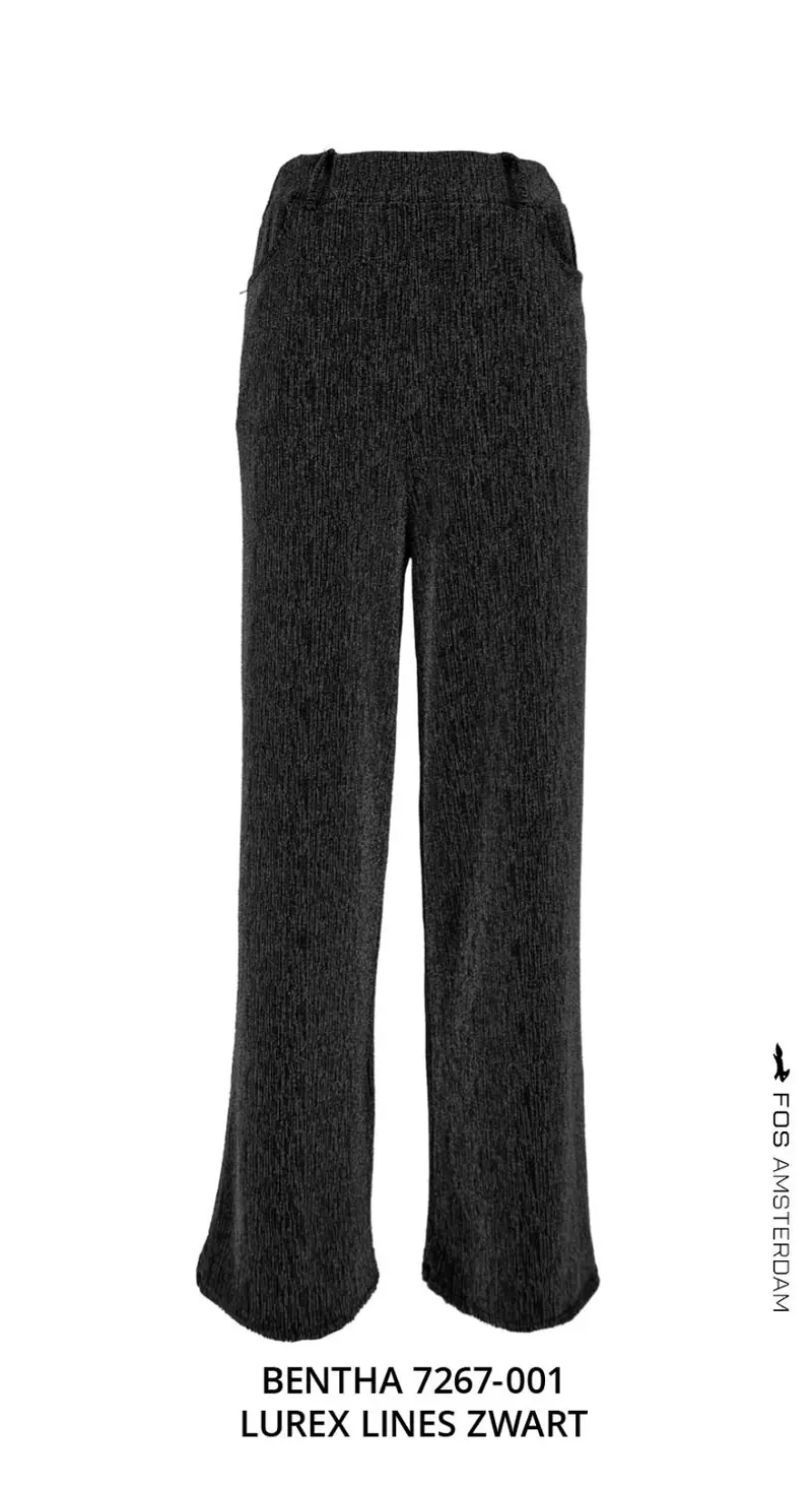 Broek bentha lurex lines zwart