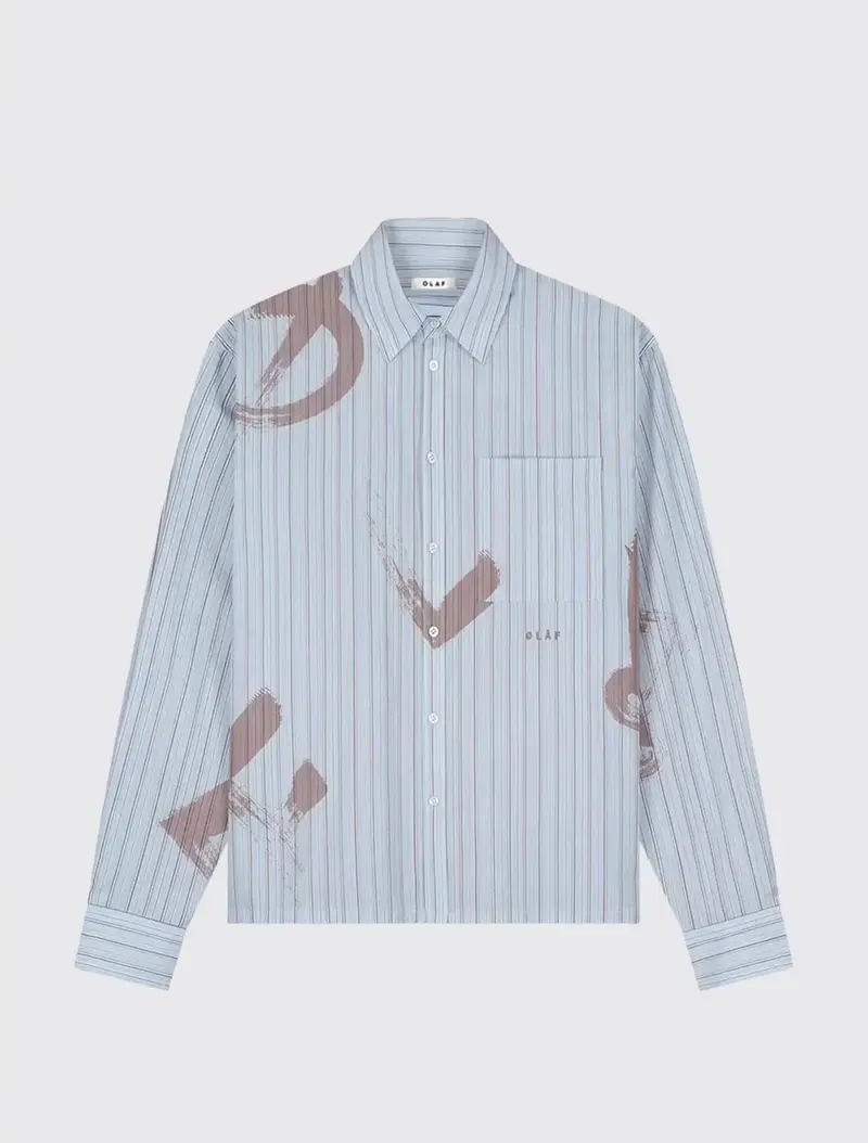 Brushstroke Logo Stripe LS Shirt