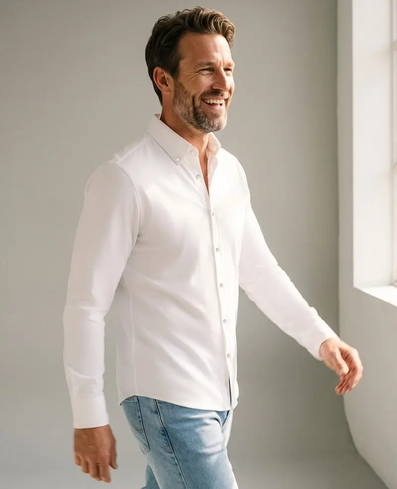 Button Down Shirt Homme Travel | Wit