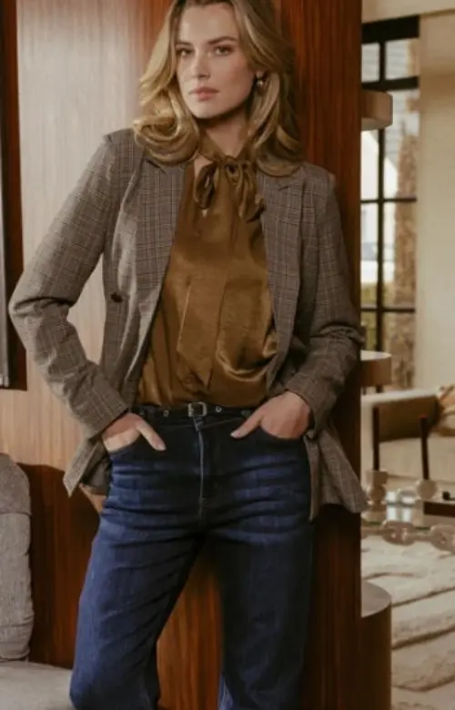 C&S The Label blazer barbara bruin/grijs