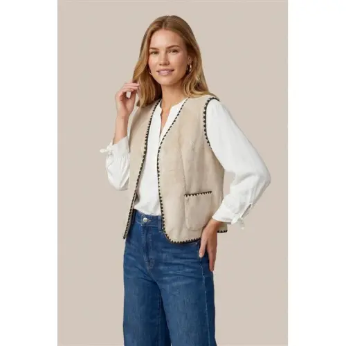 C & S The Label gilet glenn beige