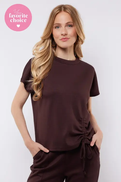 C&S the label tess top donker bruin