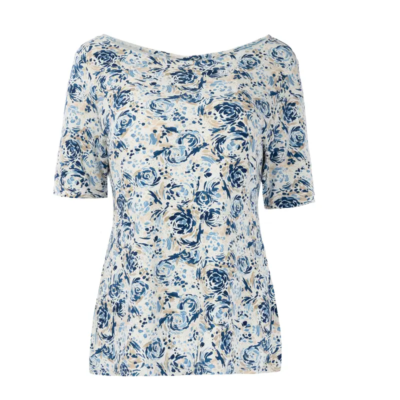 Calloni 1/2 SS Marine Roses Tricot | Marine