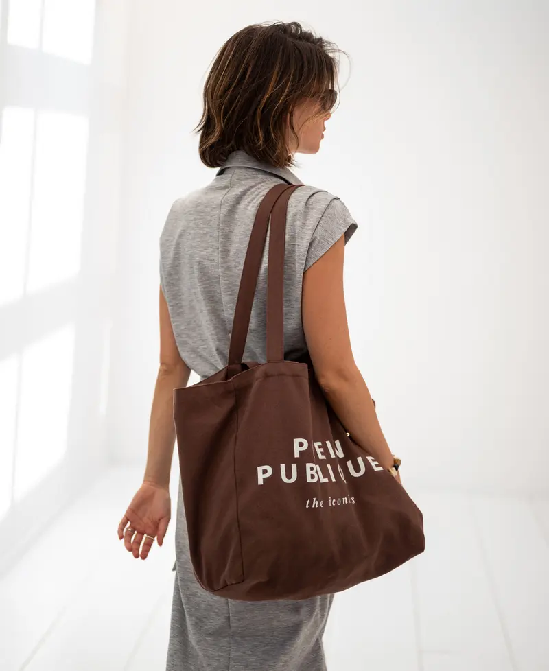 Canvas tote bag LE SAC Brown