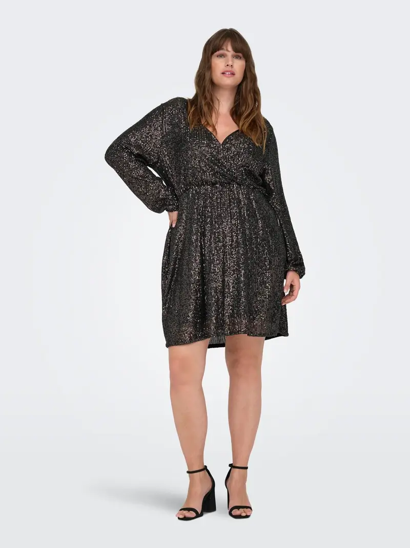 CARANA L/S V-NECK WRAP SEQUINS