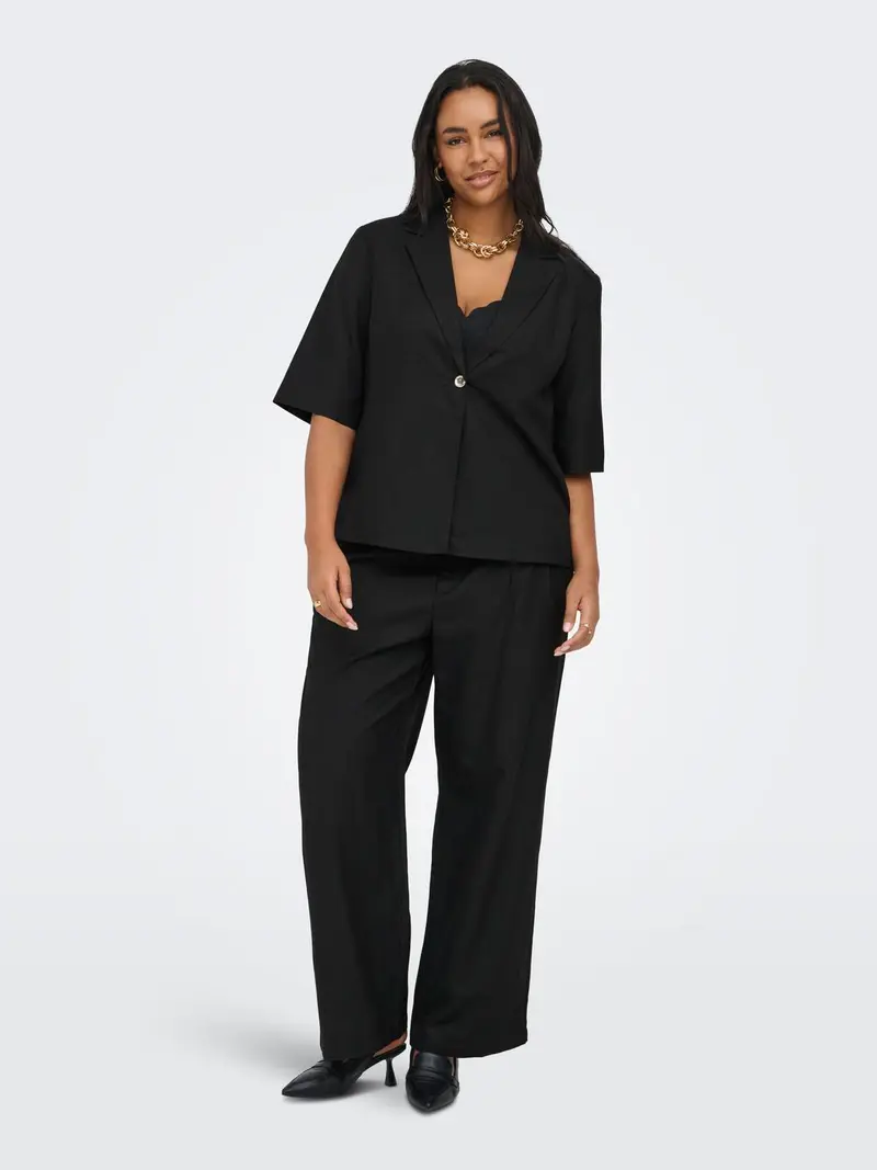 CARBAIA MW LINEN BL PLEAT WIDE PANT
