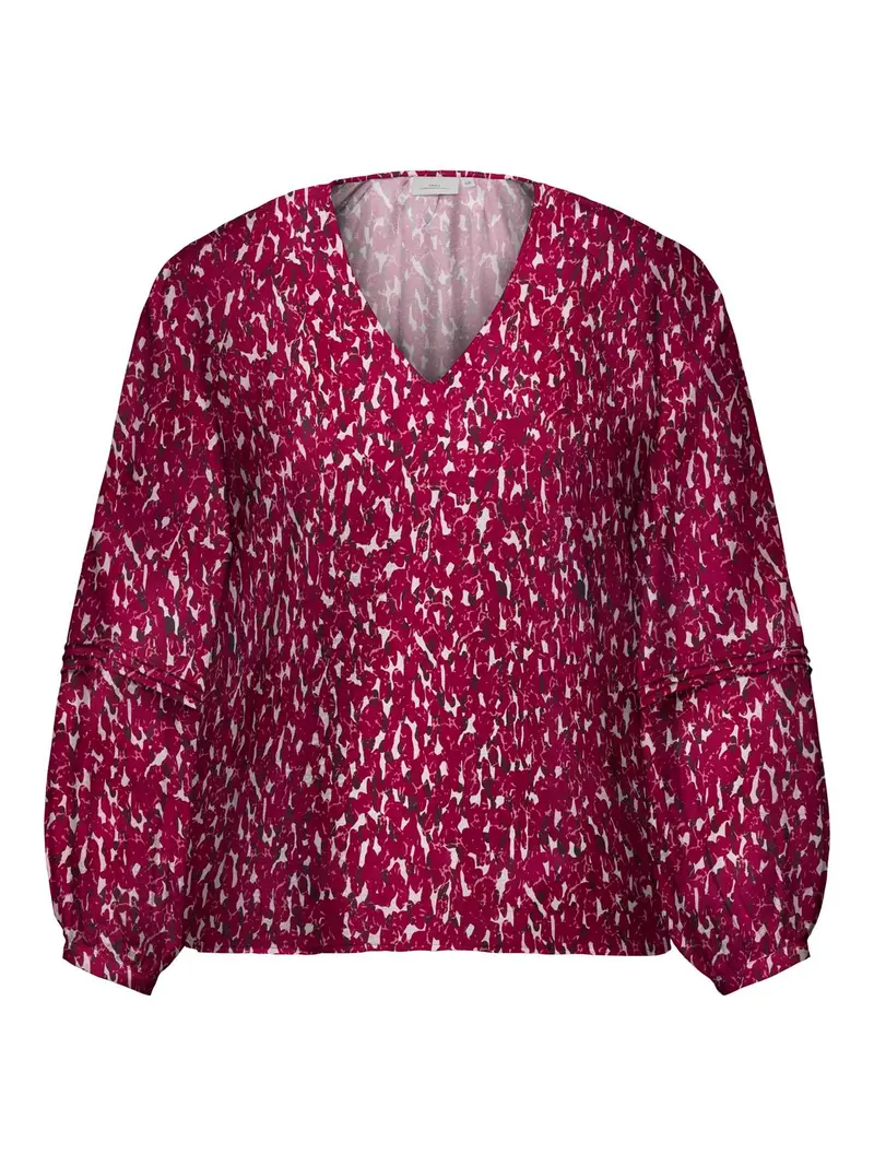 CARCAMILLE L/S V-NECK BALLOON TOP