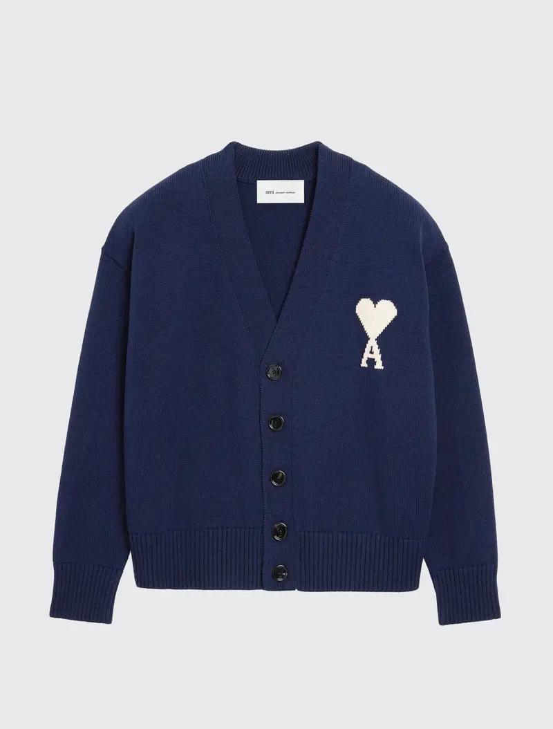 Cardigan in Wool Cotton Knit