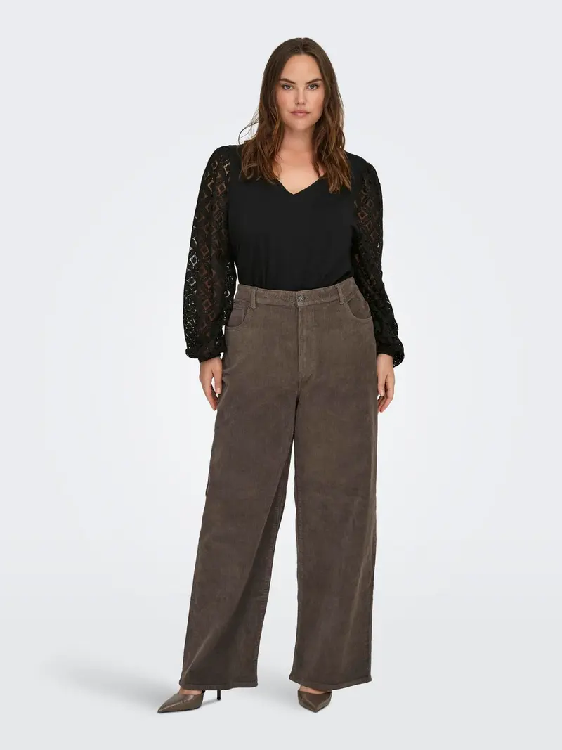 CAREFFIE LS V-NECK BLOUSE CUR