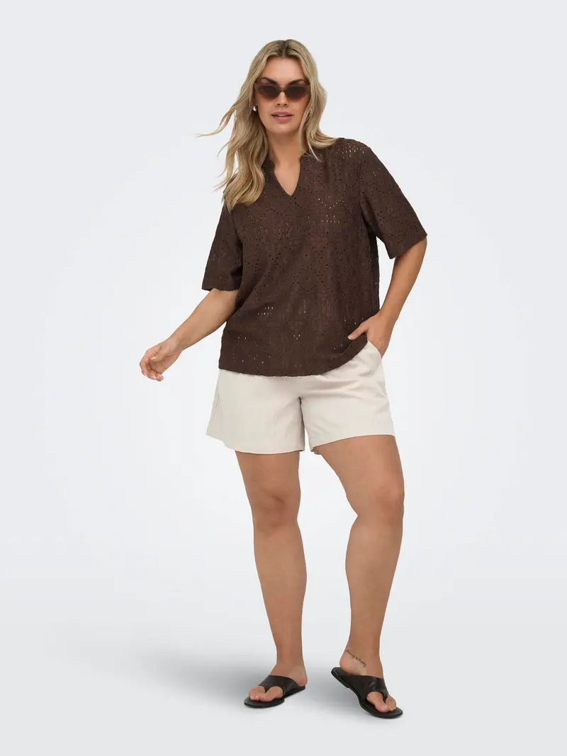 CARHELLEN S/S V-NECK BLOUSE CUR