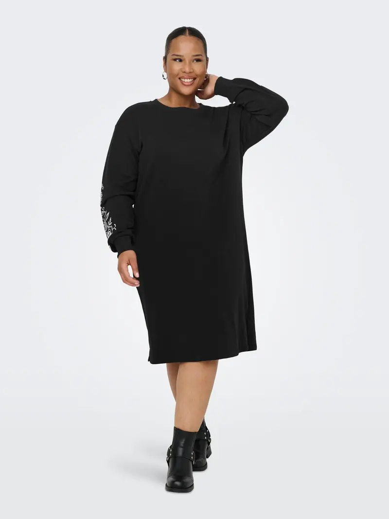 CARJENNA LS O-NECK SWEAT DRESS