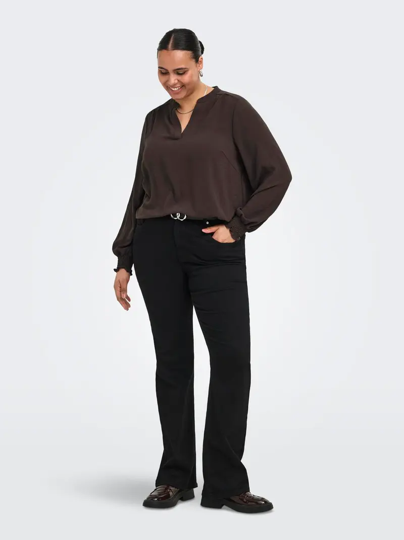 CARMETTA L/S V-NECK TOP CUR