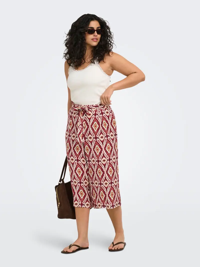 CARMIKASI CULOTTE BELT PANTS AOP CUR