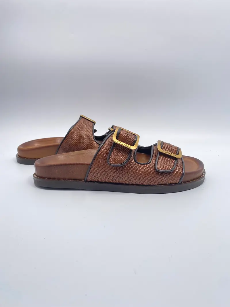 Caryatis greek sandals bruin
