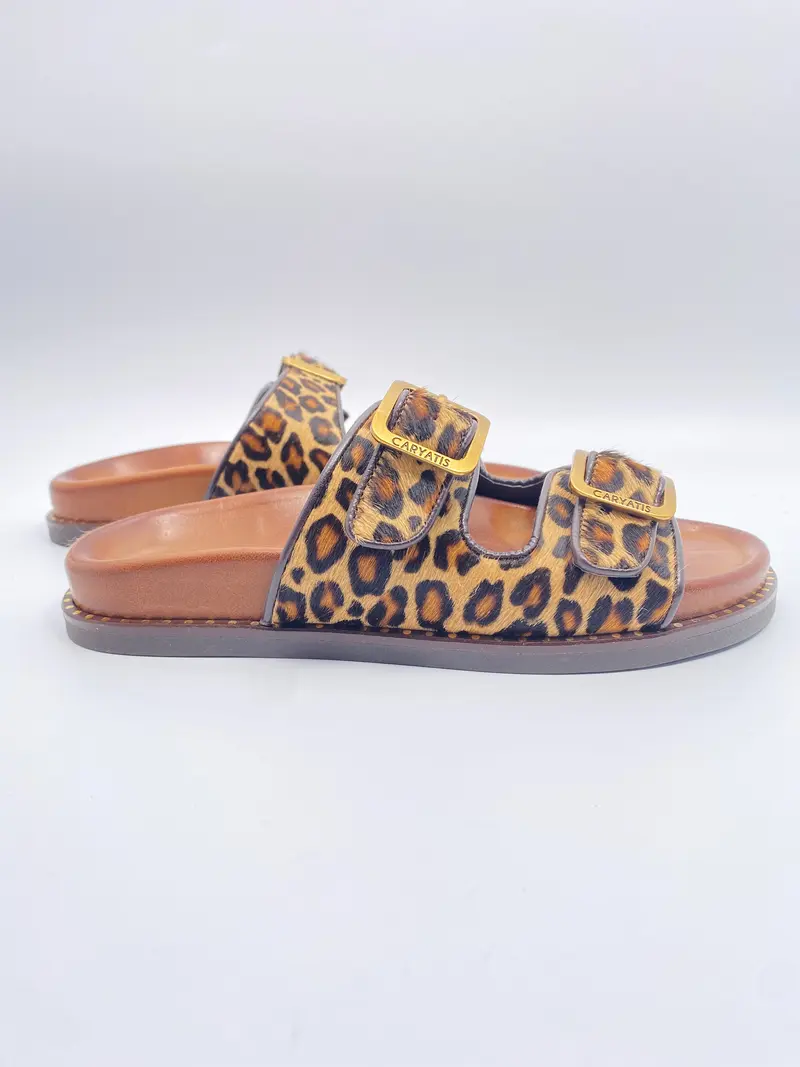Caryatis greek sandals fani leopard