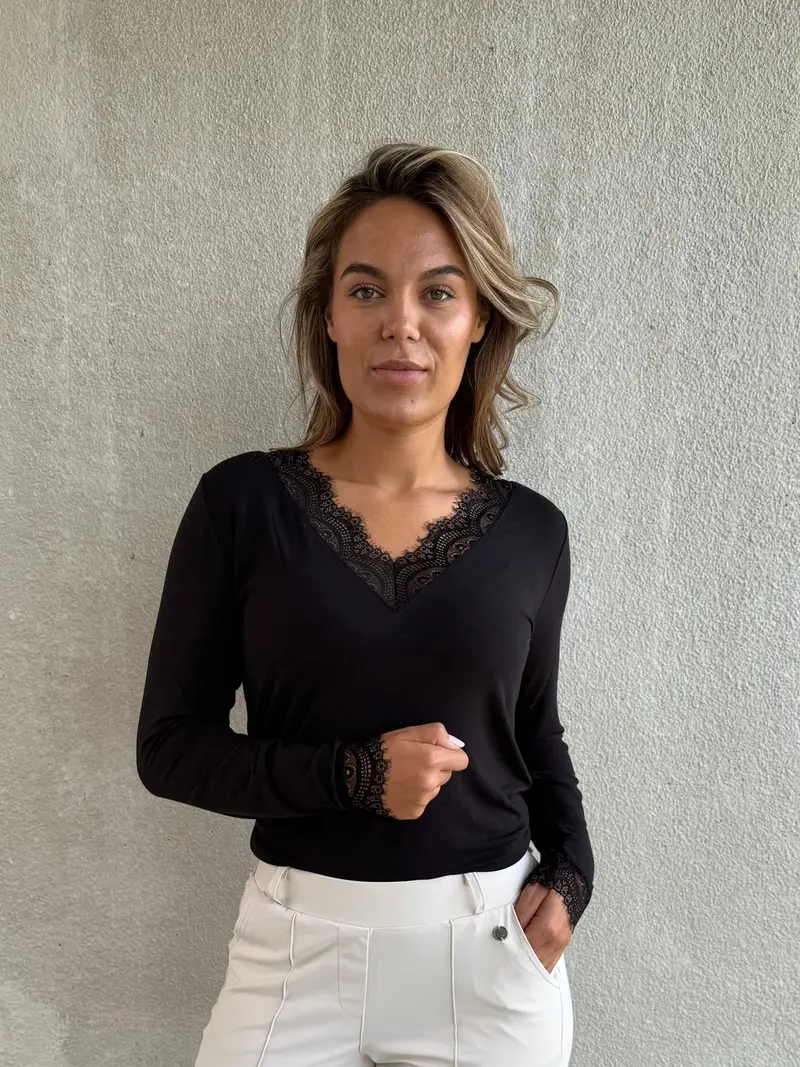 Cashmere Top Lou Lou Zwart - 9003