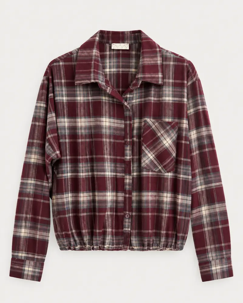 Checked Cropped Blouse