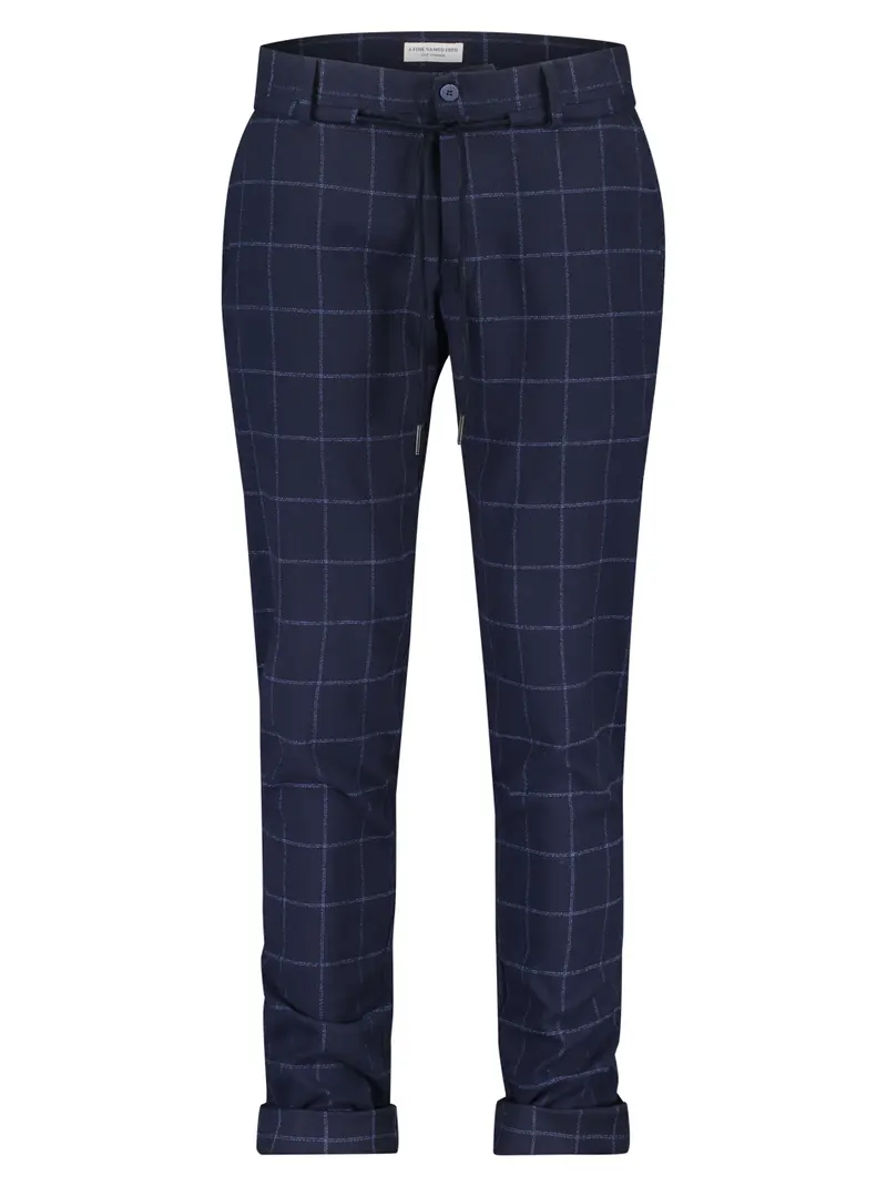 Chino met ruit print | A Fish Named Fred chino window pane blue