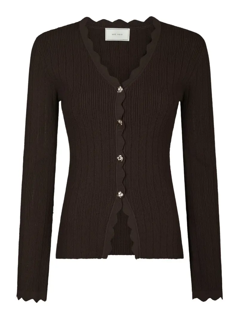 Clara stitch knit blouse brown