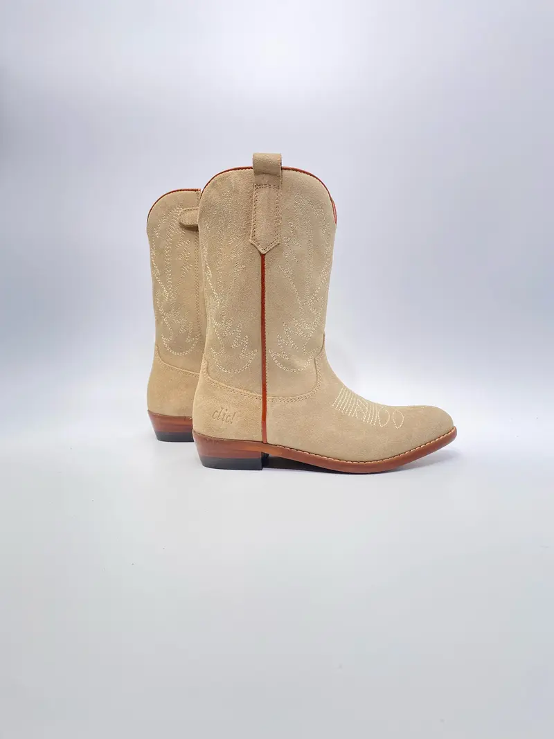 Clic! Cowboylaarsje Harley taupe cognac
