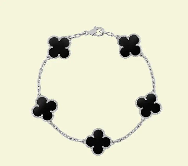 Clover Armband Silversvart