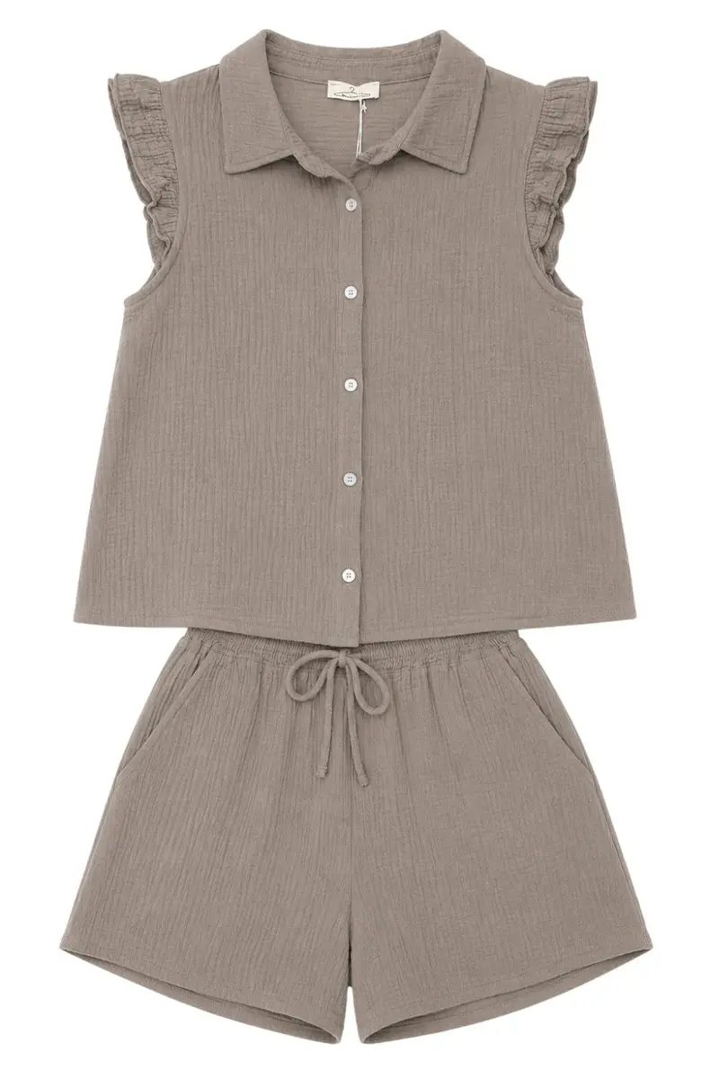Co-ord mousseline taupe