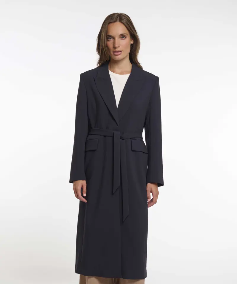 Coat tailored with strap Luana.7002621 Navy