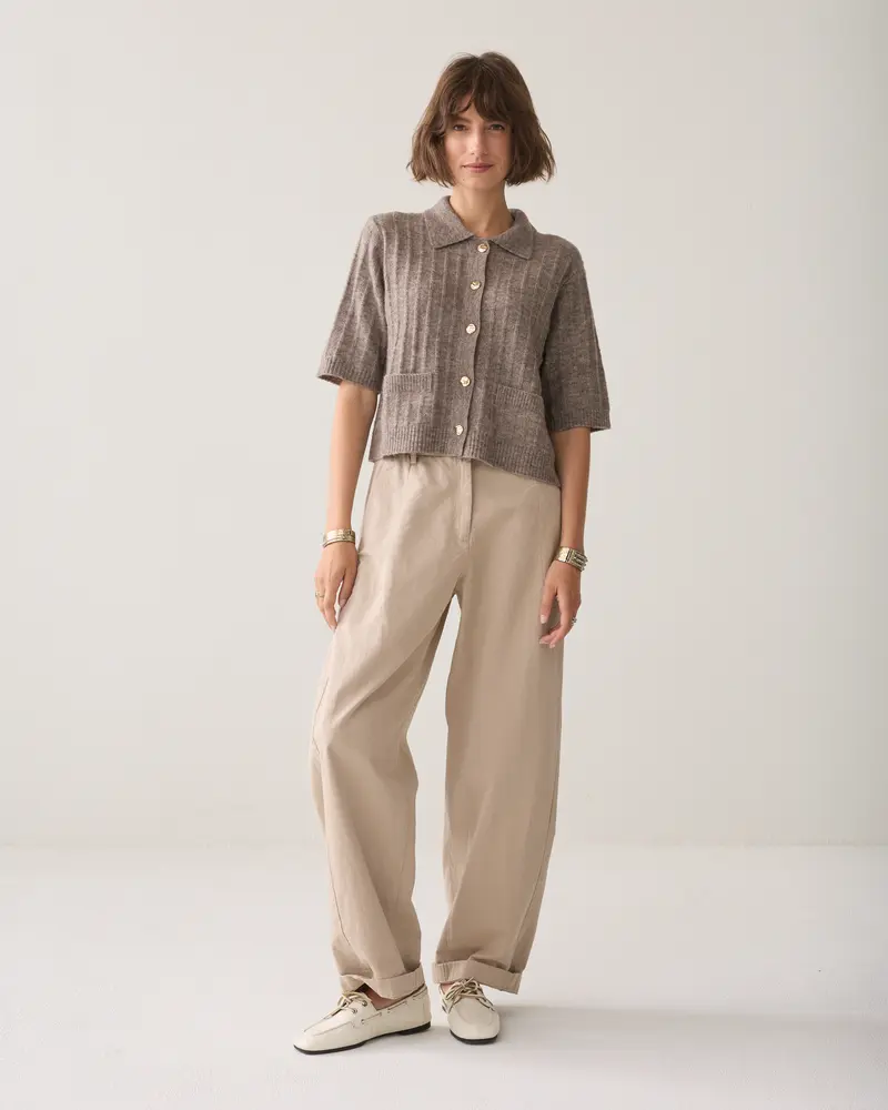Cocoonfit broek stolpplooi