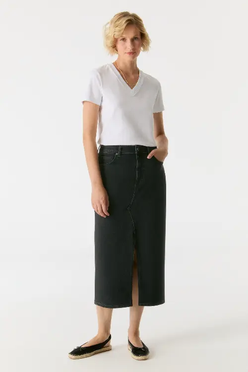 COJ denim rok evelyn zwart