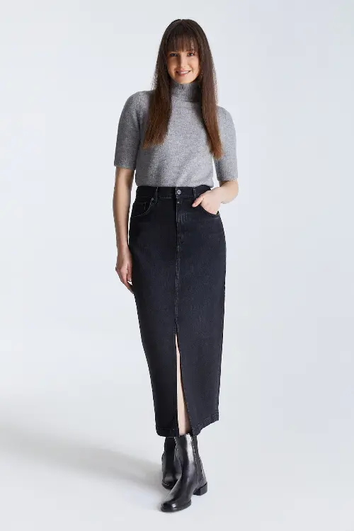 COJ denim rok valerie zwart