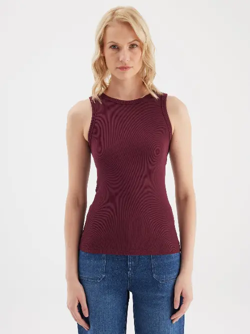 COJ denim top liv burgundy