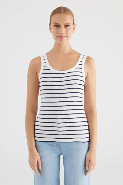 COJ top olivia striped ecru