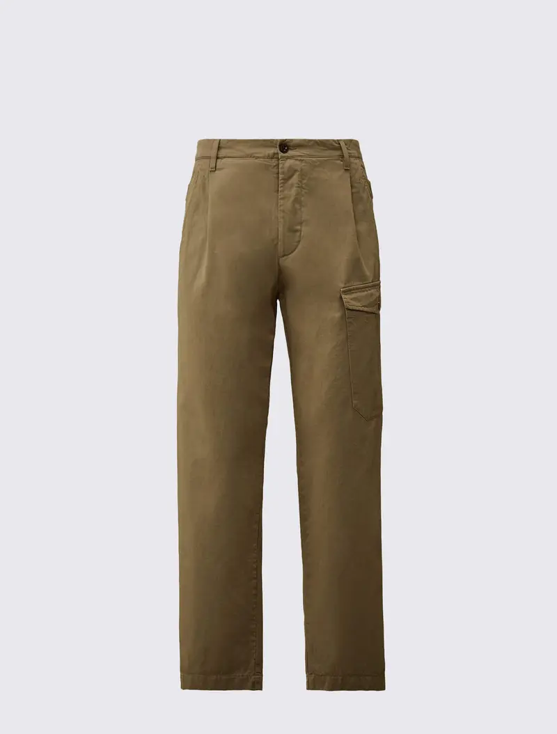 Cotton Gabardine Loose Cargo Pants