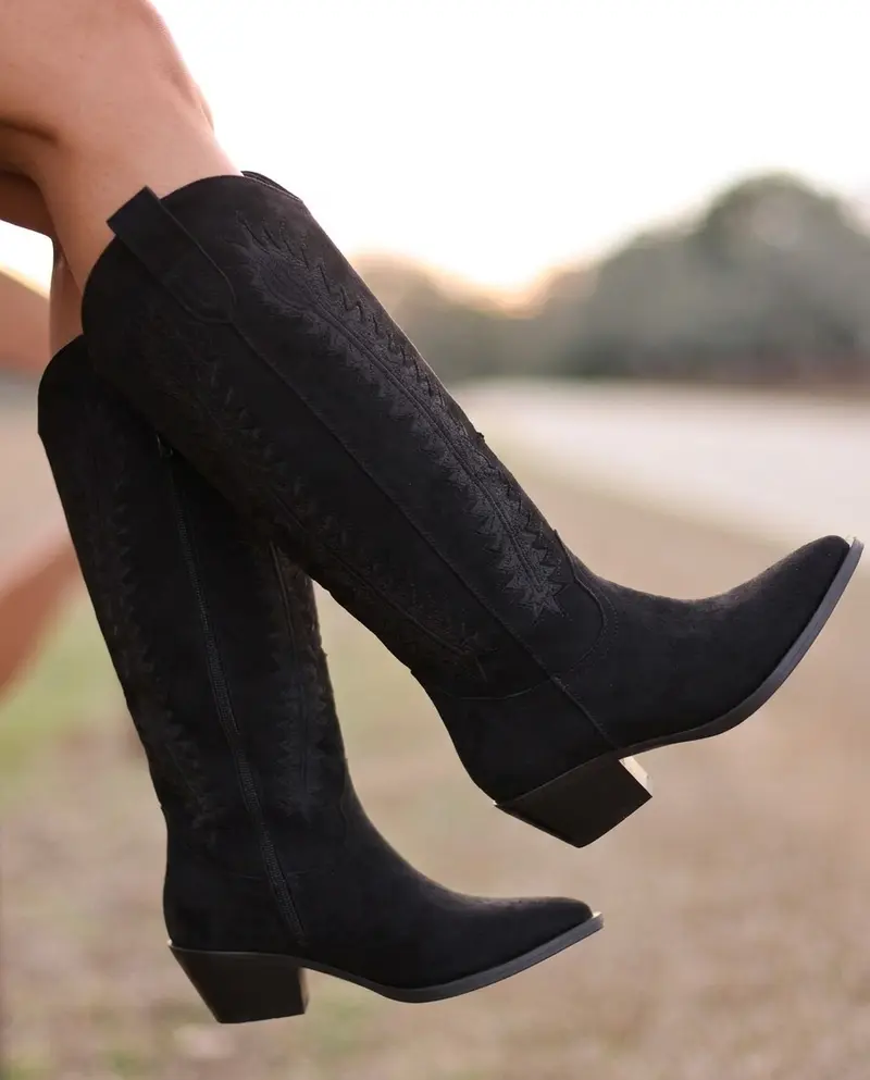 Cowboy Motief Boots - Black