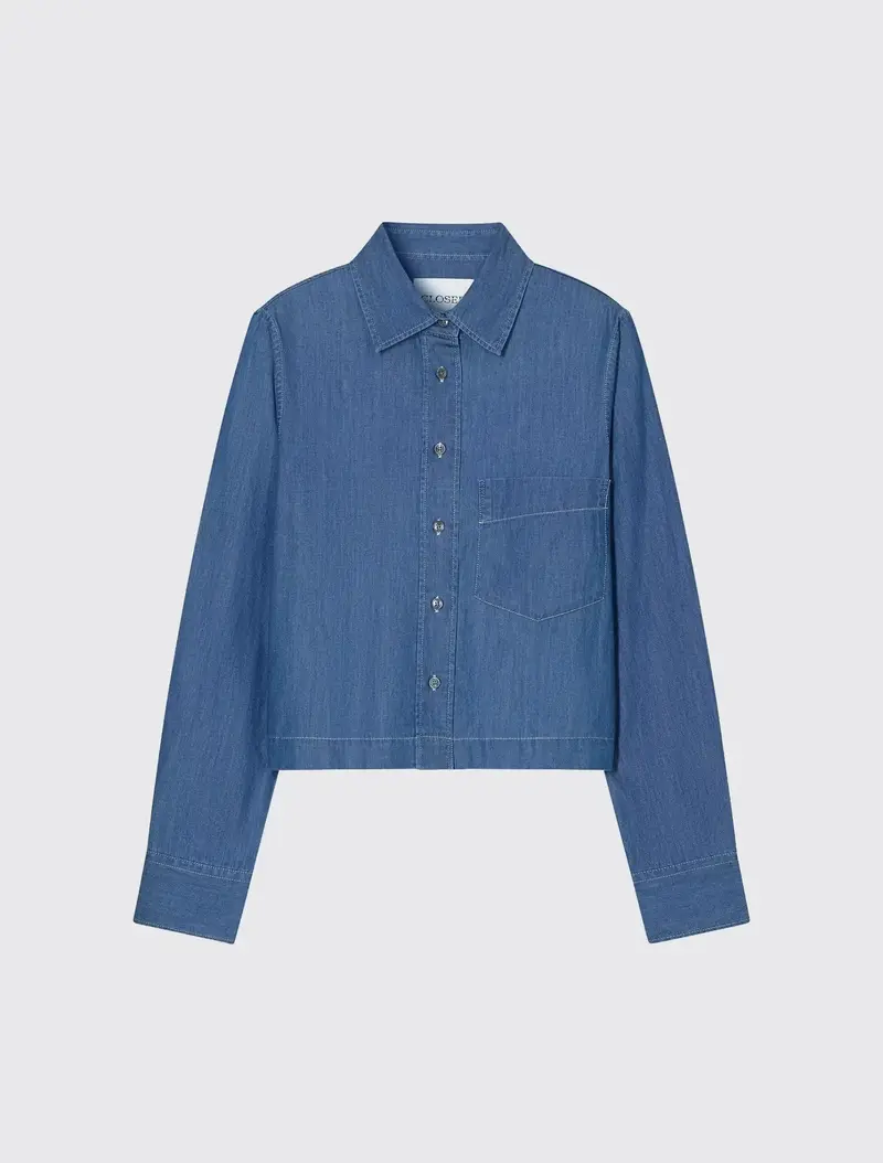 Cropped Denim Blouse