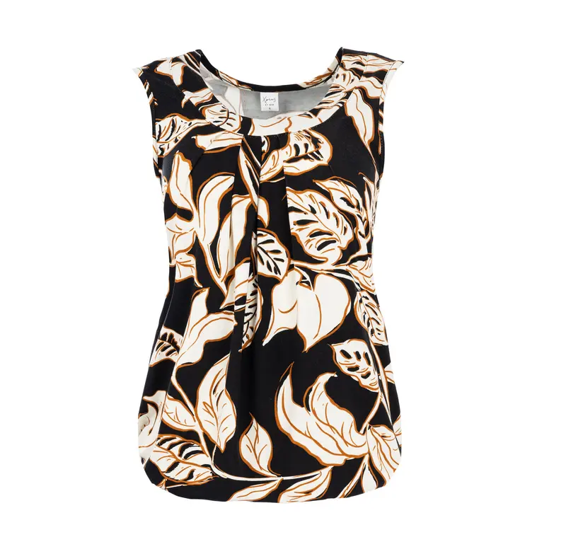 Dafne SL Black Contrast Leaves Tricot | Black